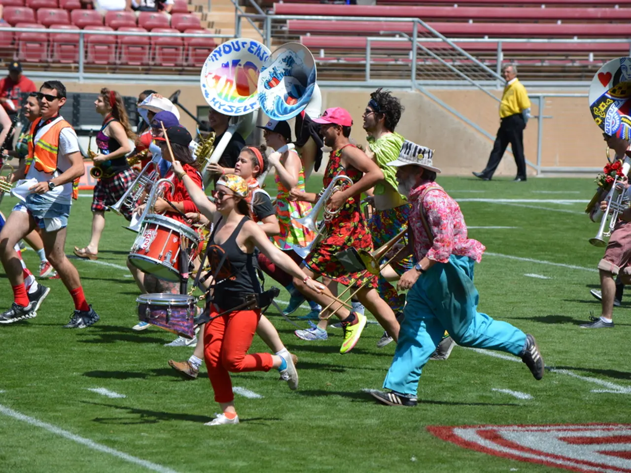 Villagers and court members performing traditional dances, centered around the local chapel