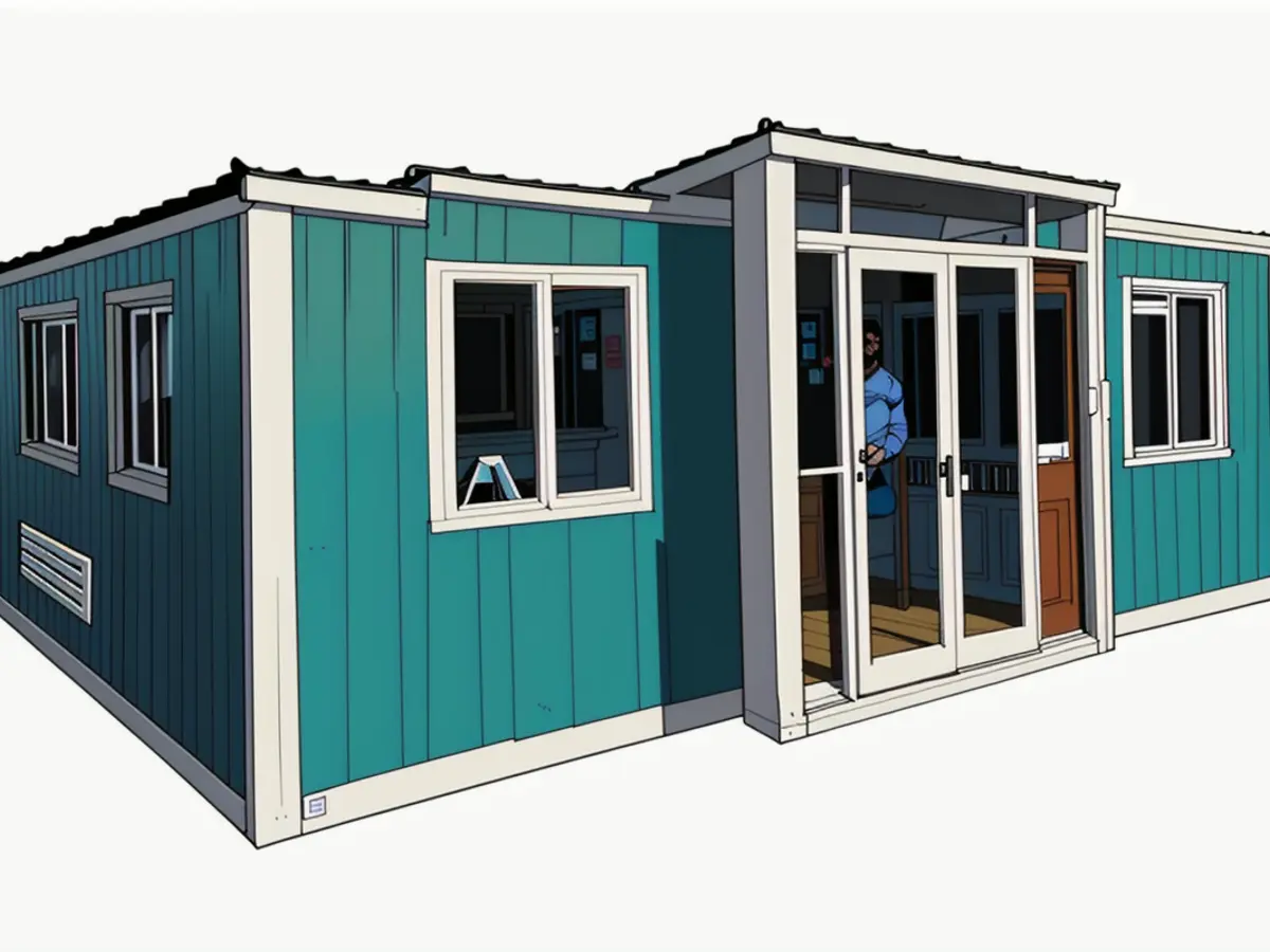 Compact 20-Foot Pre-Assembled Residential Building Tiny Amazon House Offers Pre-equipped Kitchen Appliances and Spacious Closet